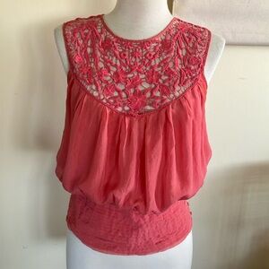 Catherine Malandrino silk embroidered blouse